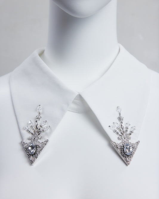 crystal silver tip collar【Delivery in July 2026】