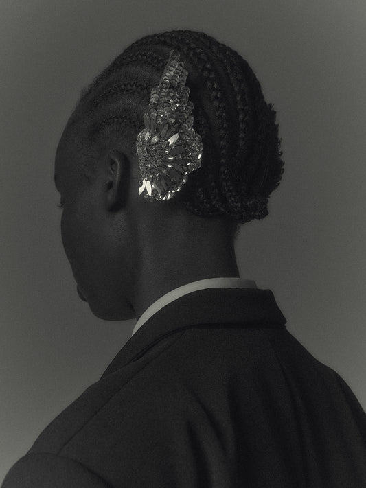 Silver crystal bijou wing barrette【Delivery in February 2027】