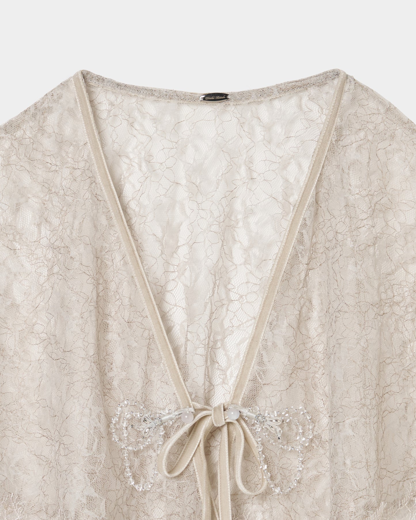 flower lace velvet ribbon cape Gray【Delivery in November 2025】