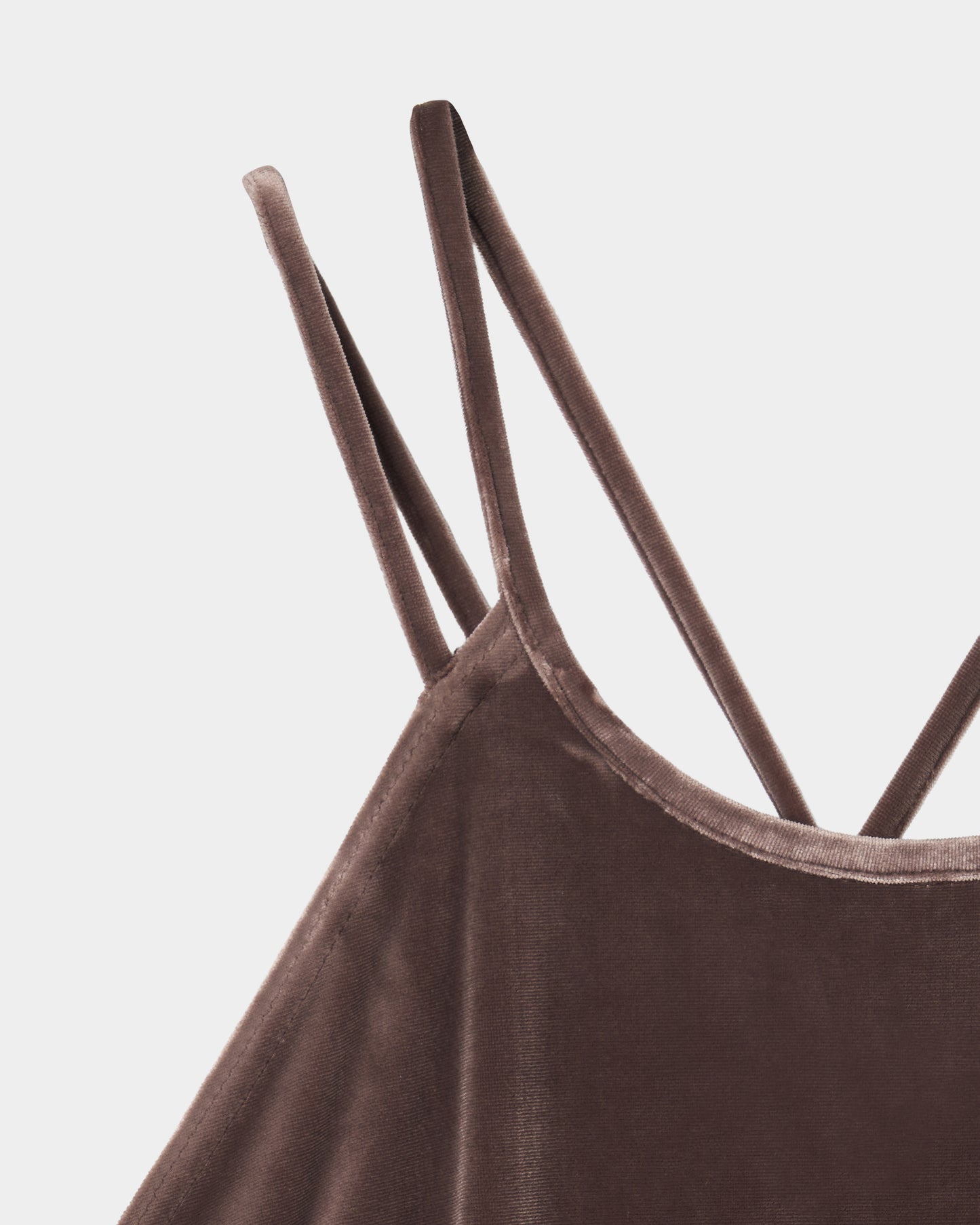 velour cami-one piece Brown【stock】