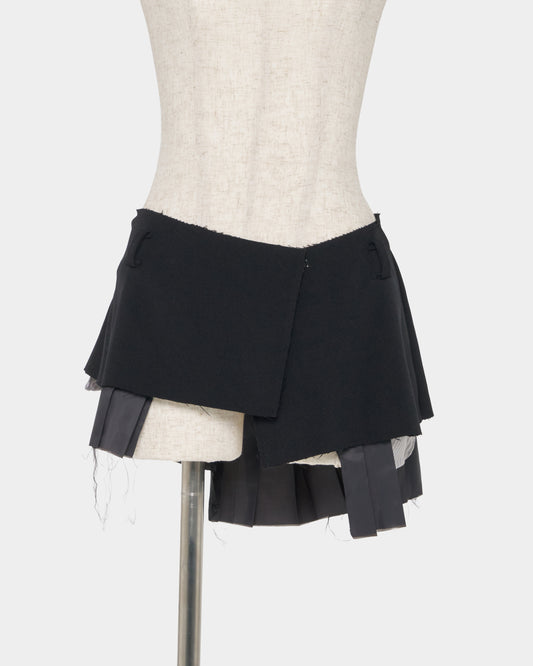 Pleated lining wrap skirt Black【Delivery in January 2027】