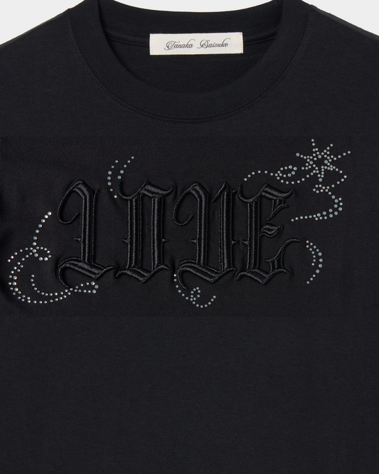 LOVE sparkle T-shirt Black × Black【stock】
