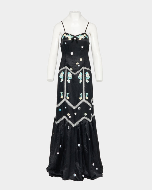 Silver lace floral dress【Delivery in March 2027】