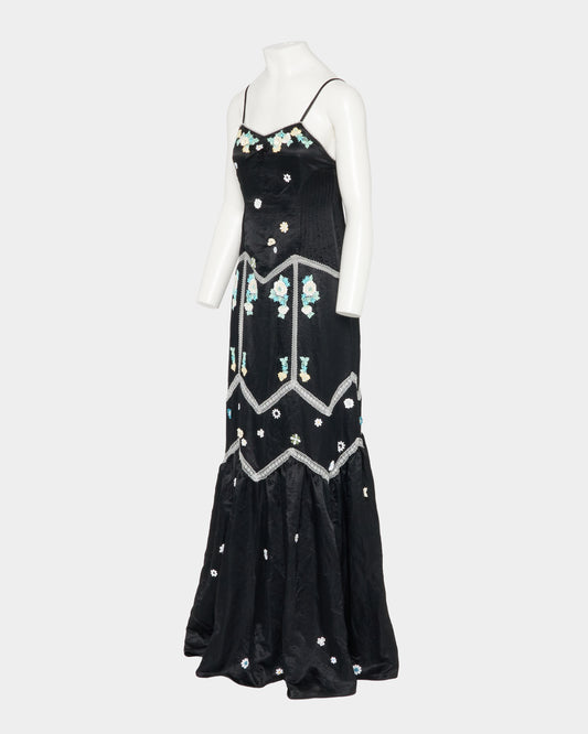Silver lace floral dress【Delivery in March 2027】