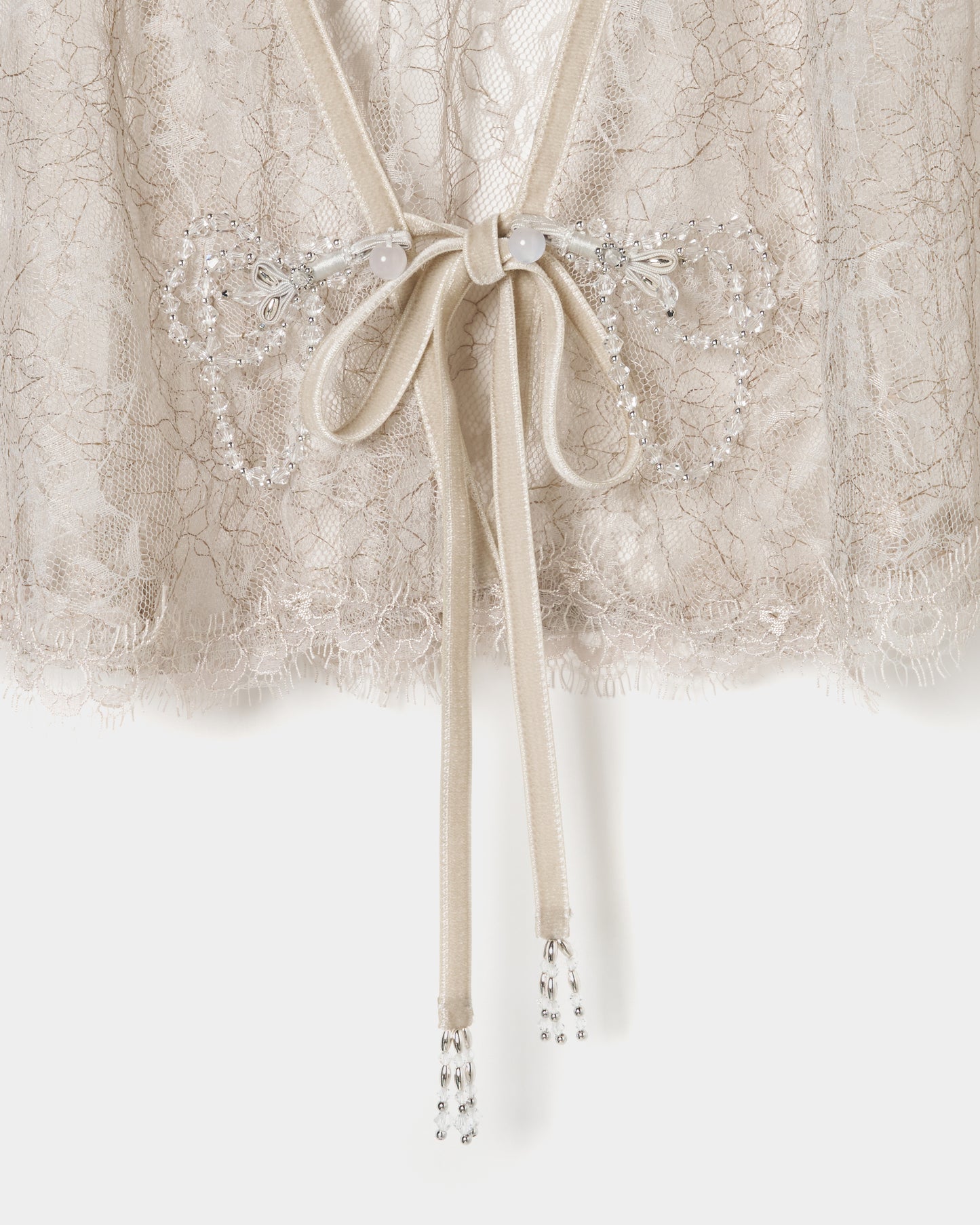 flower lace velvet ribbon cape Gray【Delivery in November 2025】