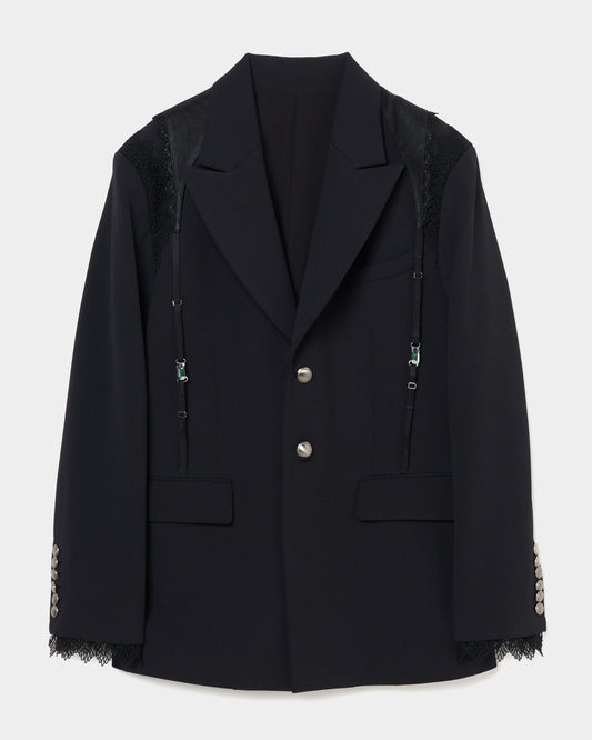 garter collar peaked lapel jacket Black 【Delivery in December 2025】