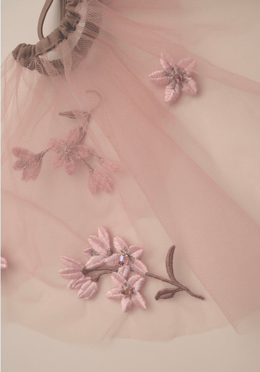 【sakaitakeru collaboration】sakura mist tulle collar【Delivery in July 2024】