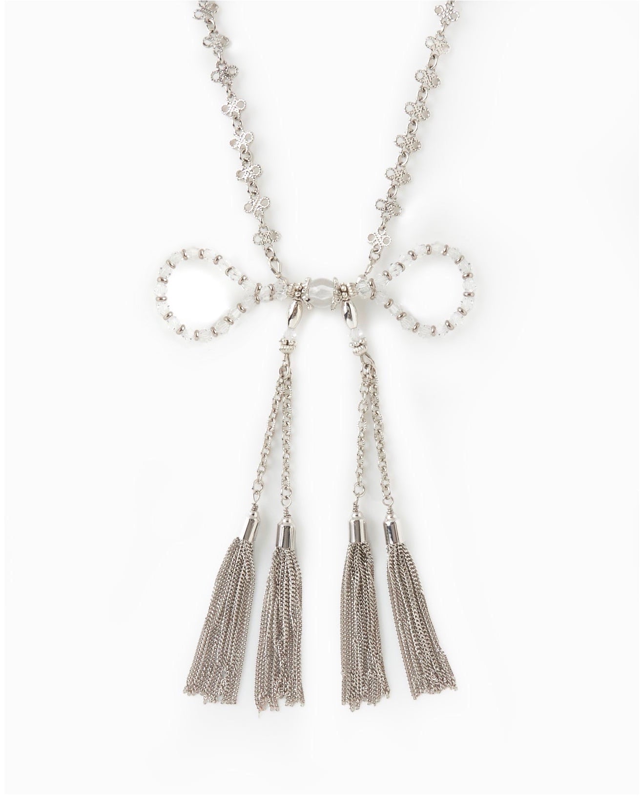 crystal ribbon chain necklace【Delivery in January 2026】