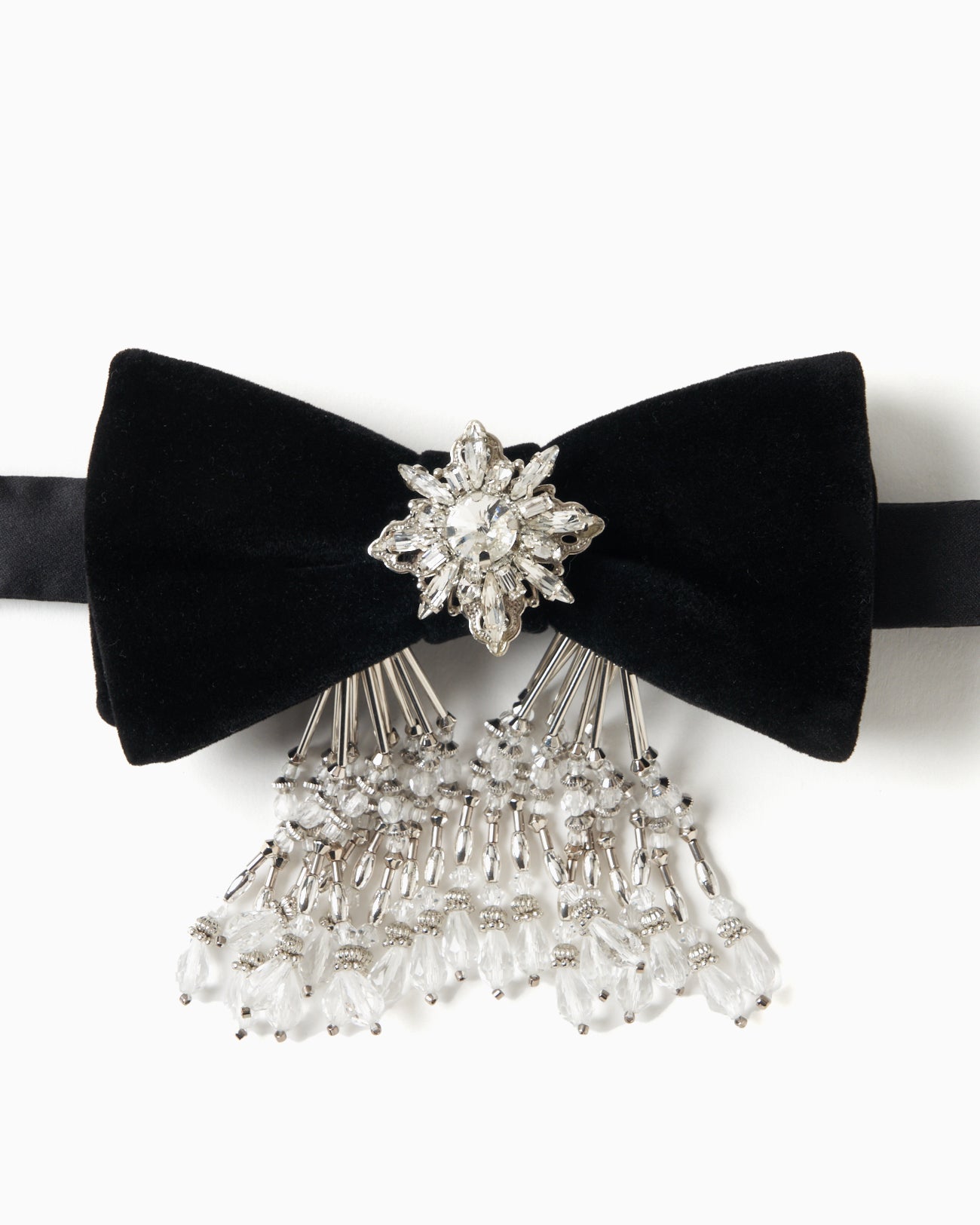 crystal bijou velvet bowtie【Delivery in March 2025】