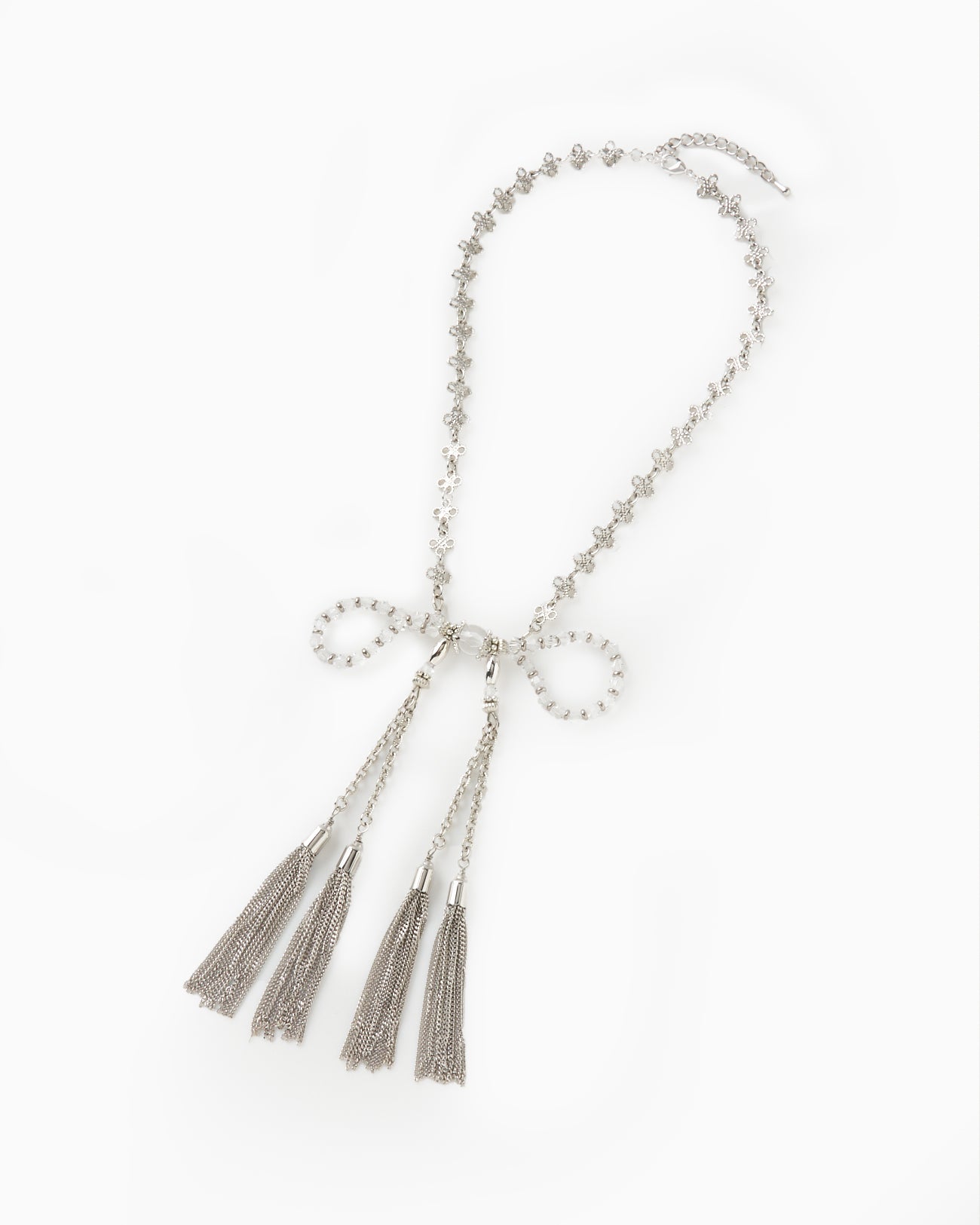 crystal ribbon chain necklace【Delivery in January 2026】