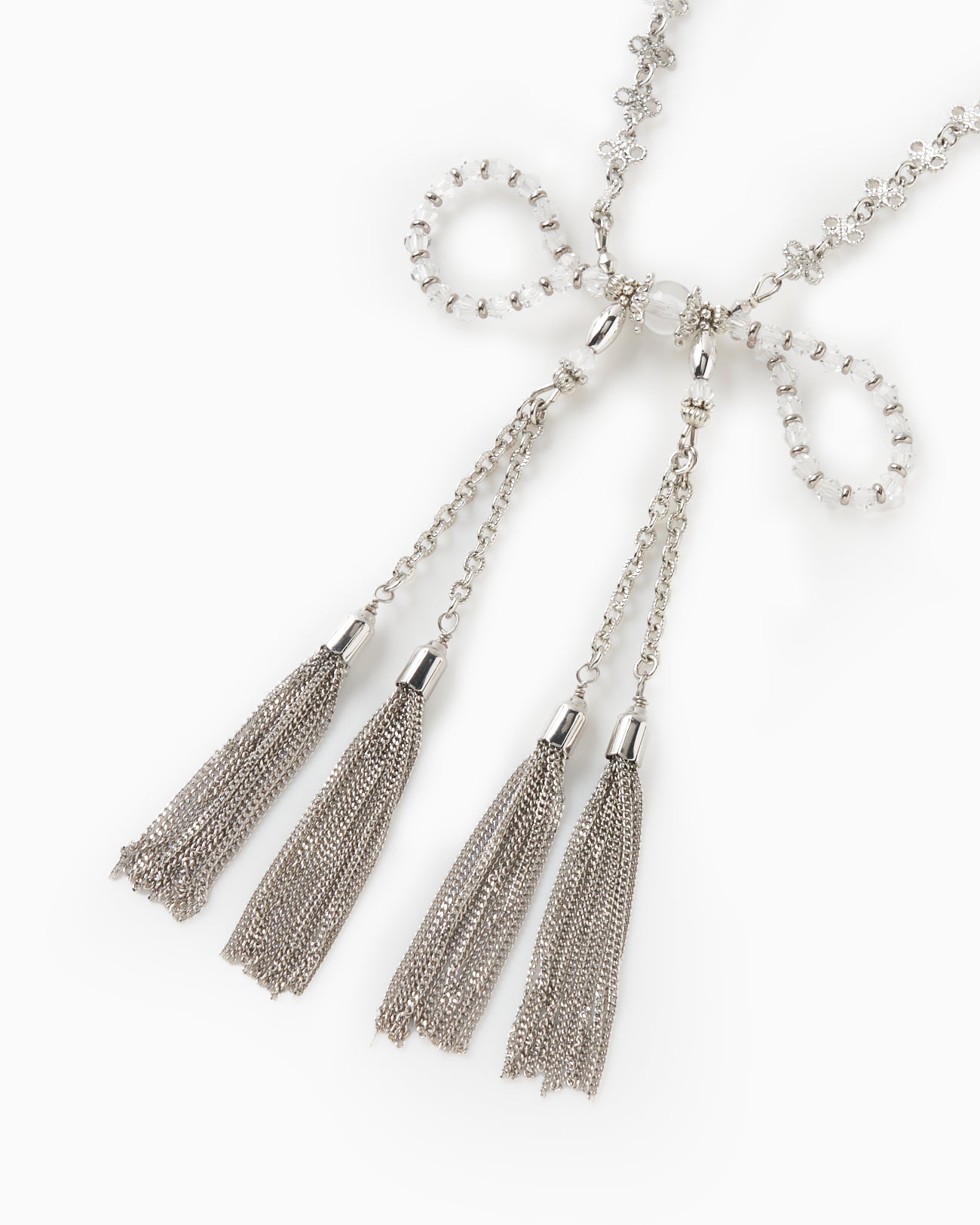 crystal ribbon chain necklace【Delivery in January 2026】