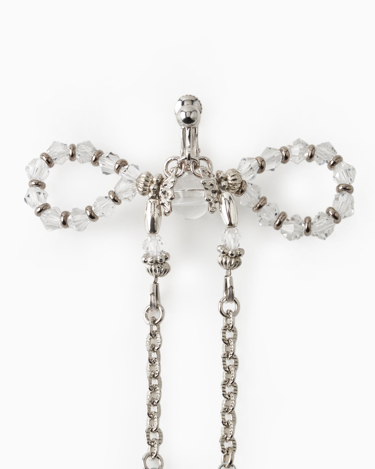 crystal ribbon chain earrings【stock】