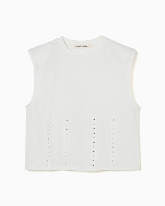 no sleeve hook tops White【Stock】