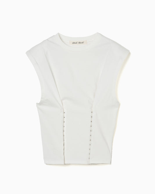 no sleeve hook tops White【Stock】