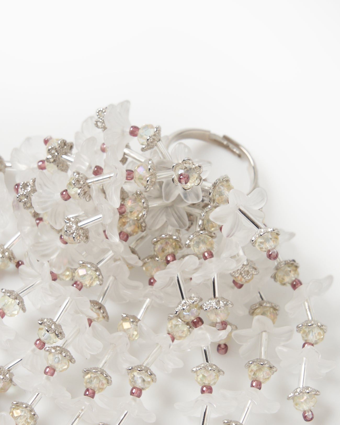 Translucent flower fringe ring 【Delivery in August 2025】