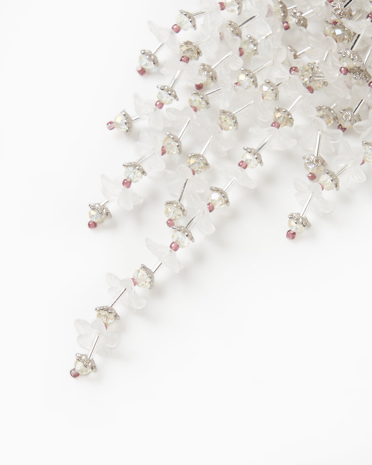 Translucent flower fringe earring【Delivery in March 2025】