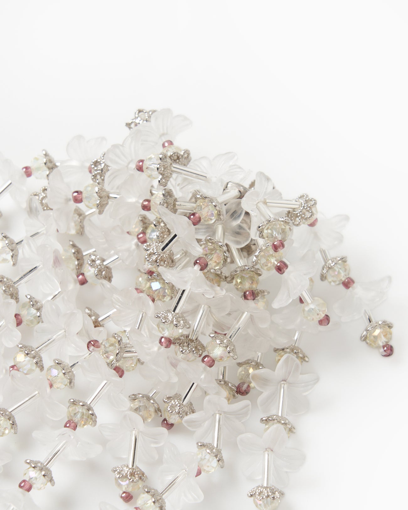 Translucent flower fringe earring【Delivery in March 2025】