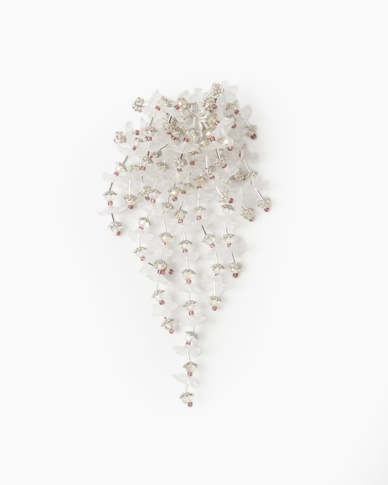 Translucent flower fringe earring【Delivery in March 2025】