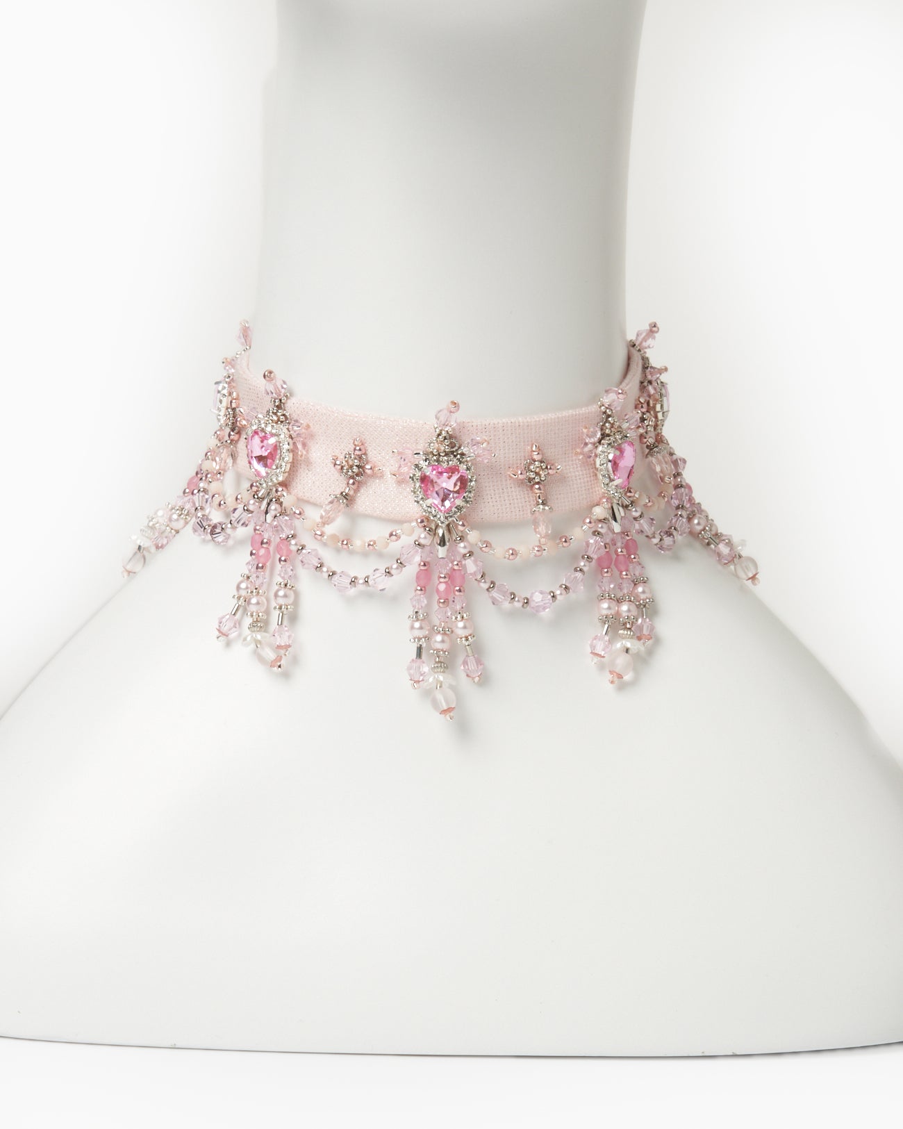 pink heart bijou choker【Delivery in March 2025】