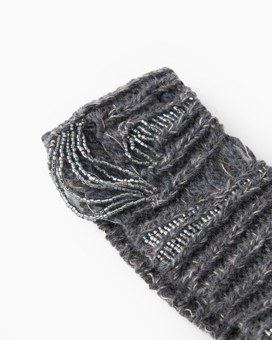 damaged beads rib hair band【Delivery in January 2025】