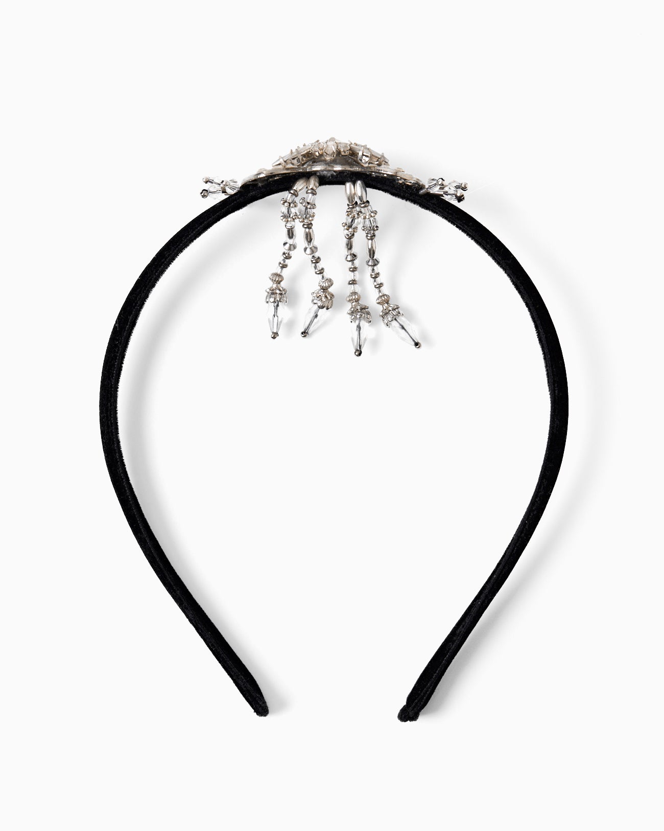 silver bijou ribbon hair band【Delivery in October 2025】