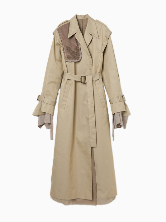 embroidery gunpatch trench coat【Delivery in February 2025】