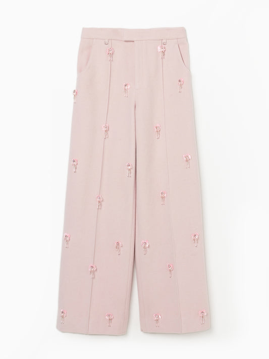baby pink beaded ribbon pants【Delivery in November 2025】