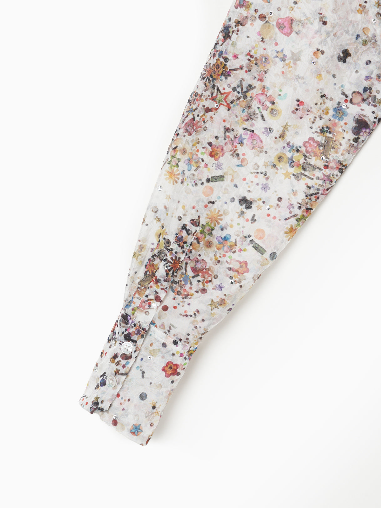 Rhinestone on childhood spangle organzy shirt 【Delivery in February 2025】