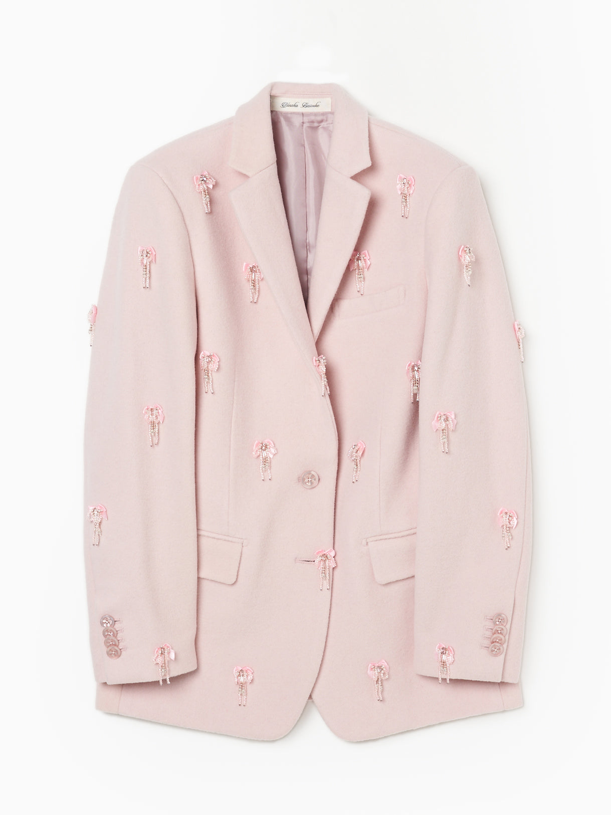 baby pink beaded ribbon jacket【Delivery in December 2024】