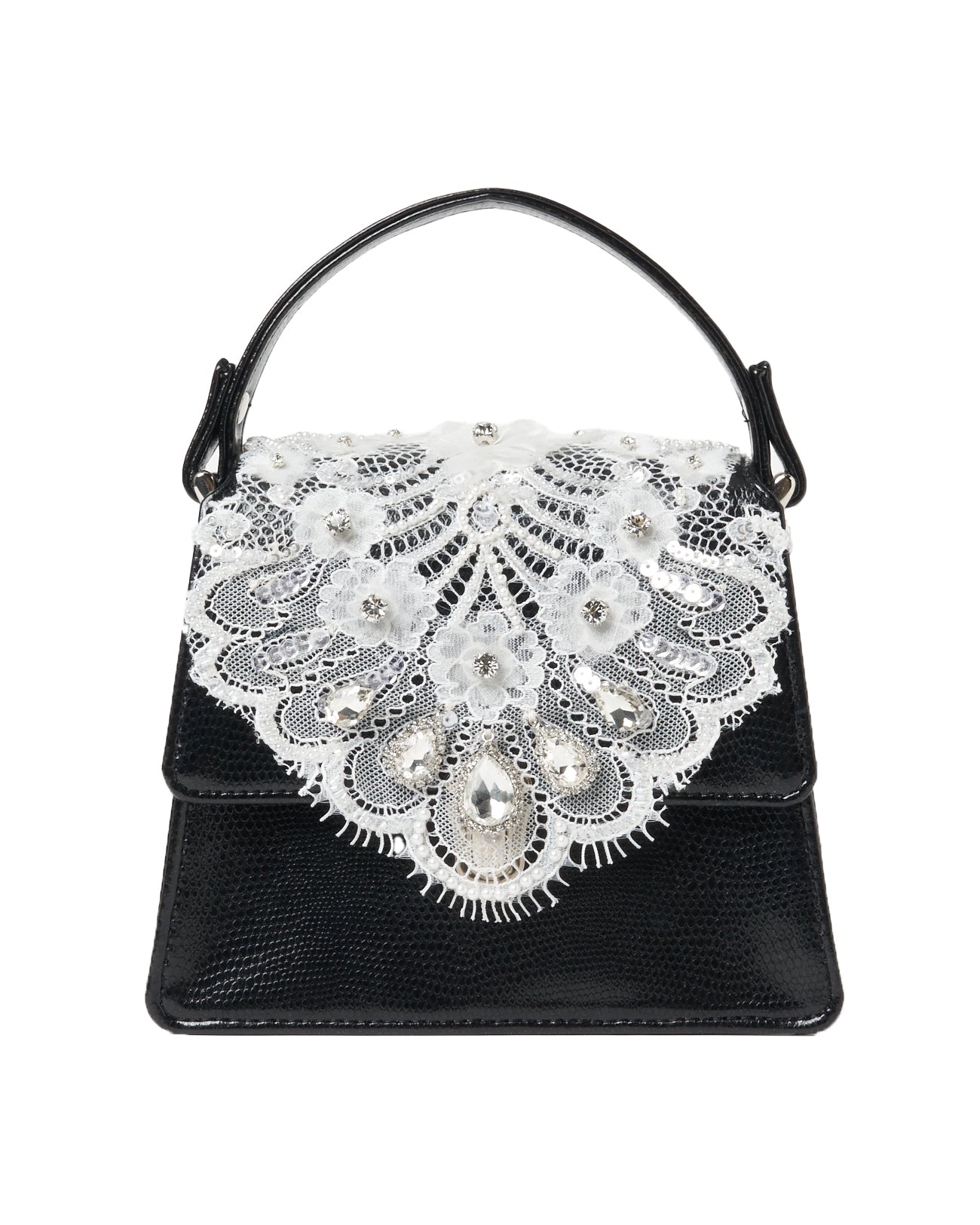 white lace crocodile mini bag【Delivery in January 2026】
