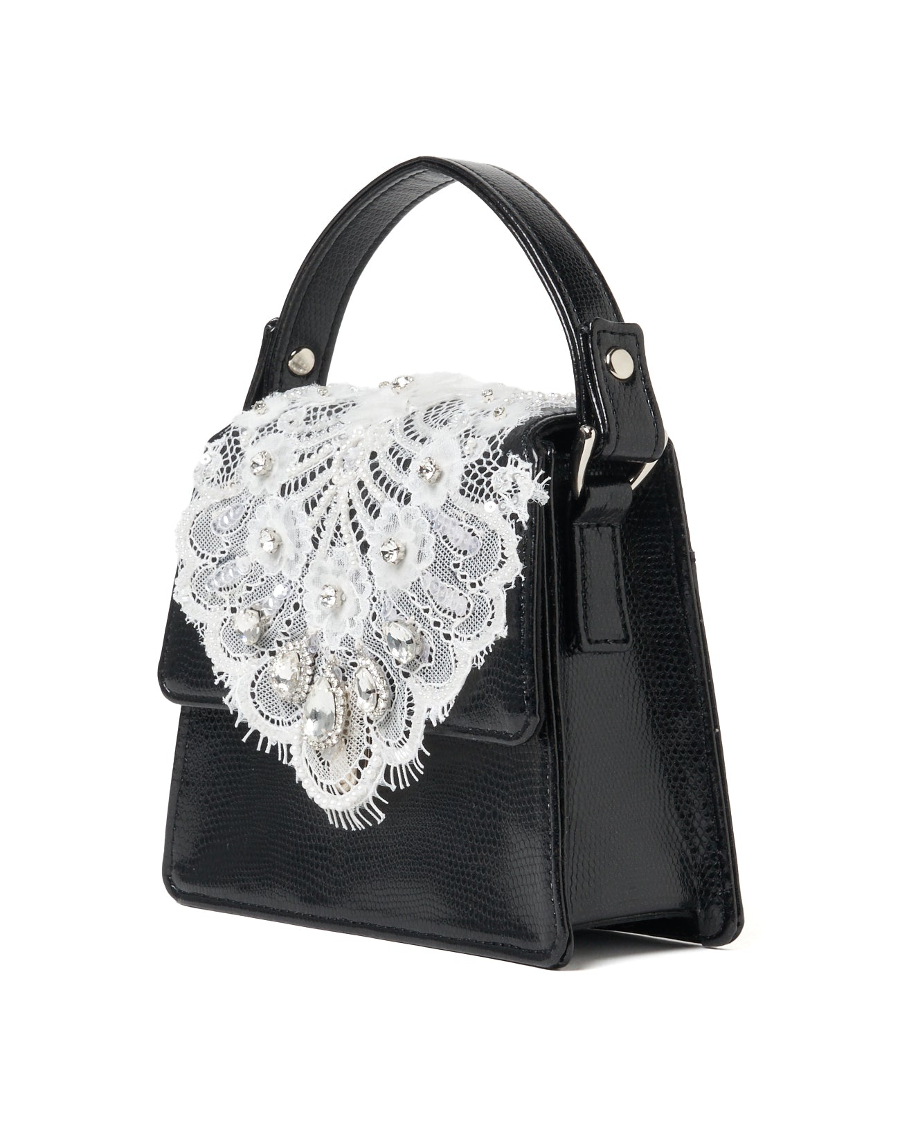 white lace crocodile mini bag【Delivery in January 2026】