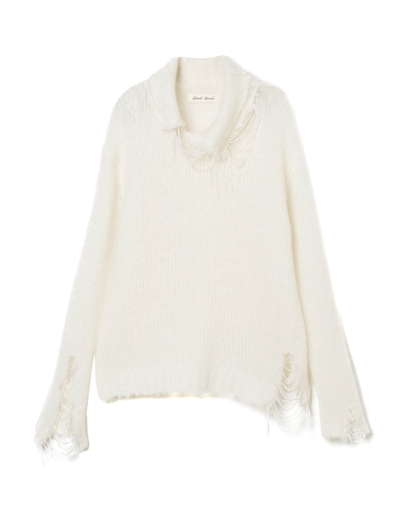 Shimmering damaged beads knit / Light damaged【Delivery in February 2026】