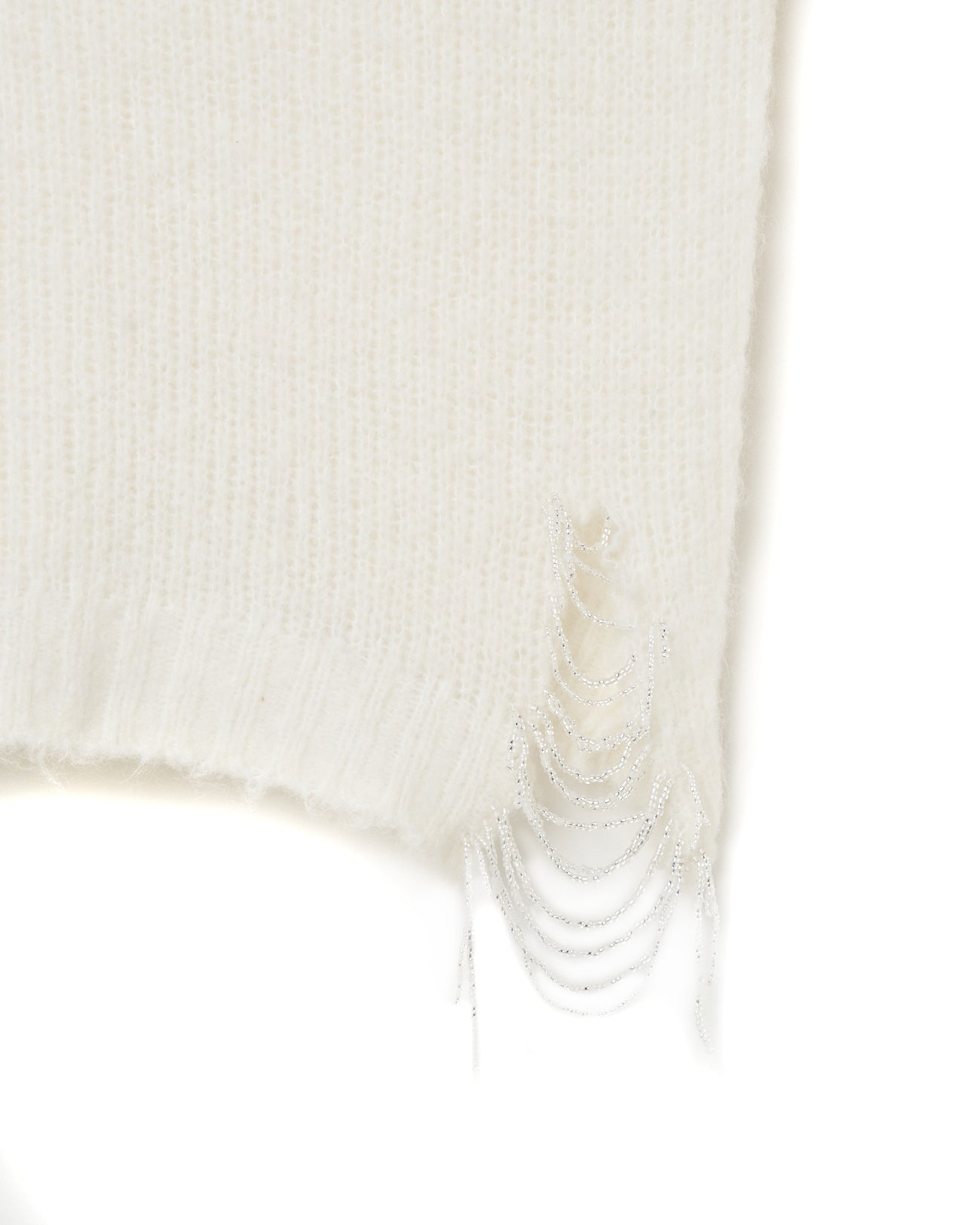 Shimmering damaged beads knit / Light damaged【Delivery in February 2026】