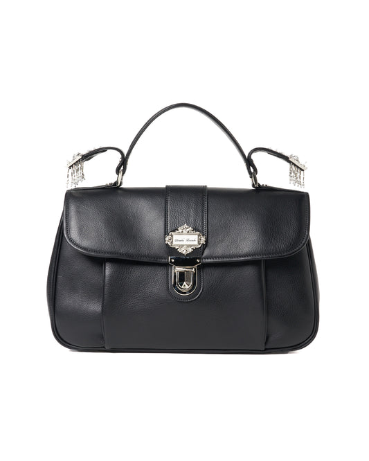 silver tag leather briefcase【Delivery in September 2024】