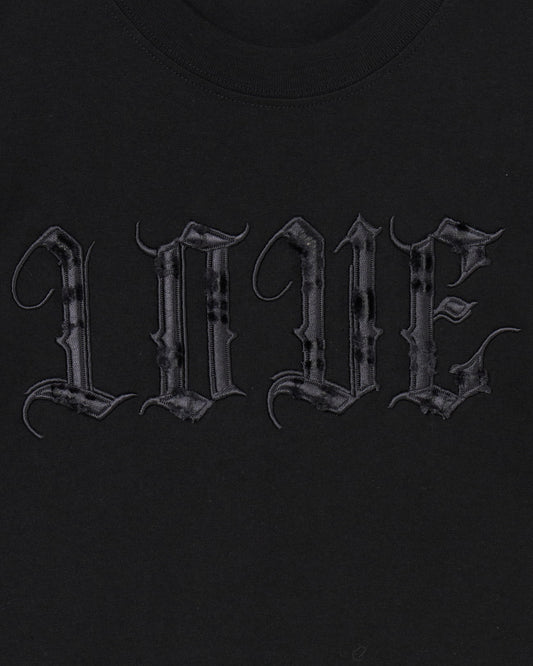 PANK LOVE T-shirt Black × Black【stock】
