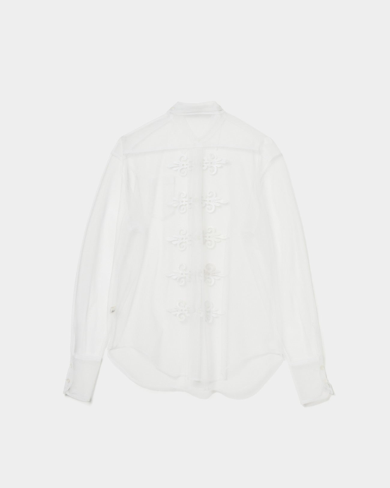 china button tulle shirt【Delivery in August 2025】