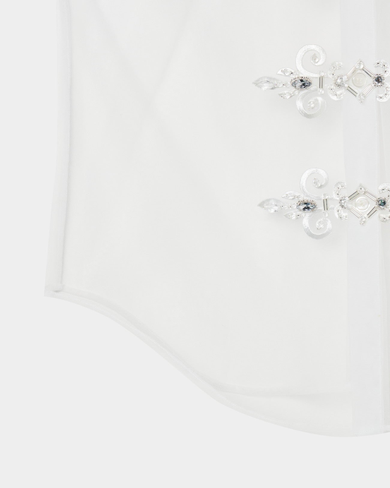 china button tulle shirt【Delivery in August 2025】