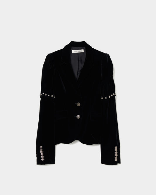 metallic parts velvet knight jacket【Delivery in November 2025】