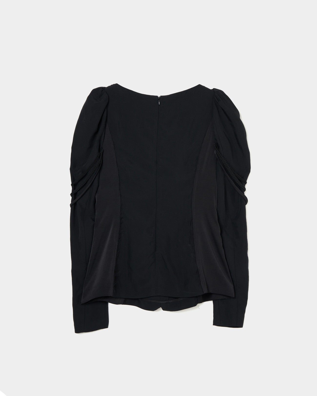 layered bra puff sleeve blouse Black【Delivery in July 2025】