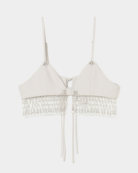 beads fringe bra Gray【stock】