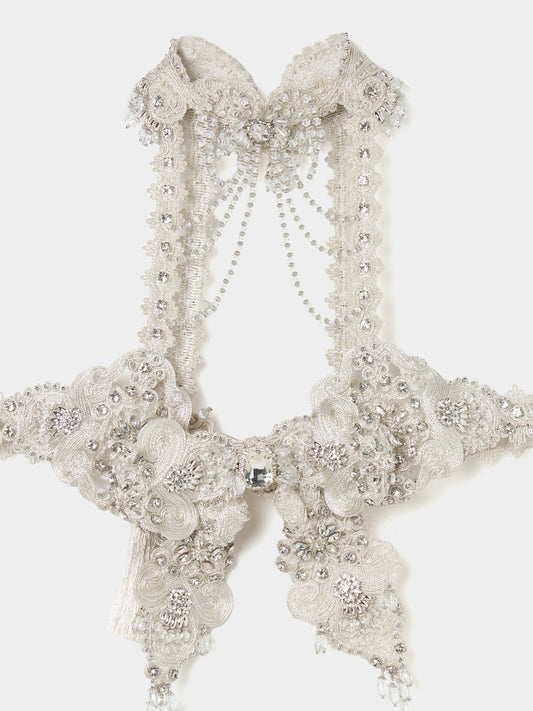 silver braid ribbon bustier【Delivery in August 2025】