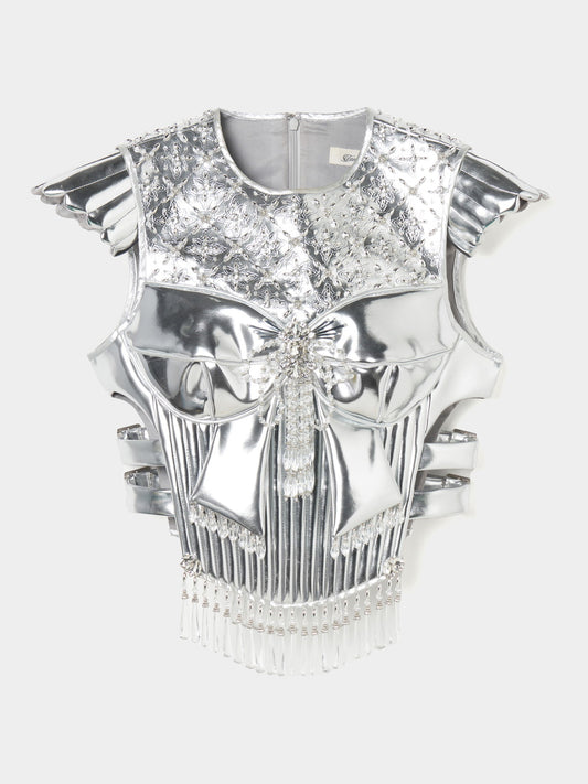chest ribbon belted armor tops【Delivery in August 2025】