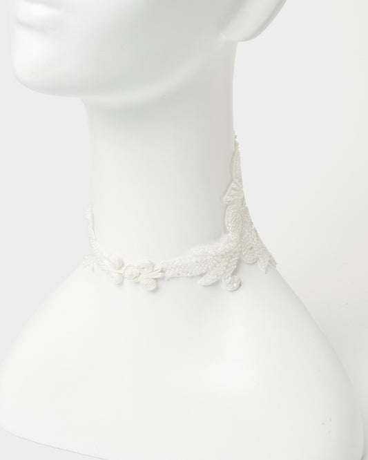 white beads china button choker【Delivery in November 2025】