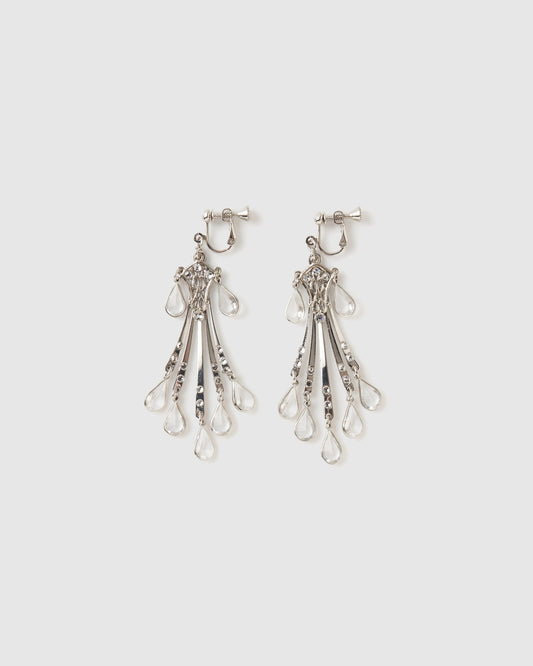 dropped shape silver earrings【Delivery in April 2025】
