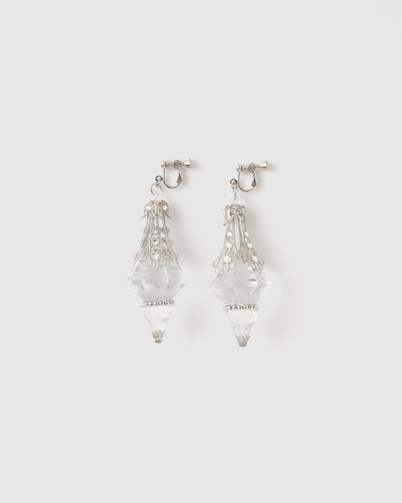 crystal stone silver earrings【Delivery in August 2025】