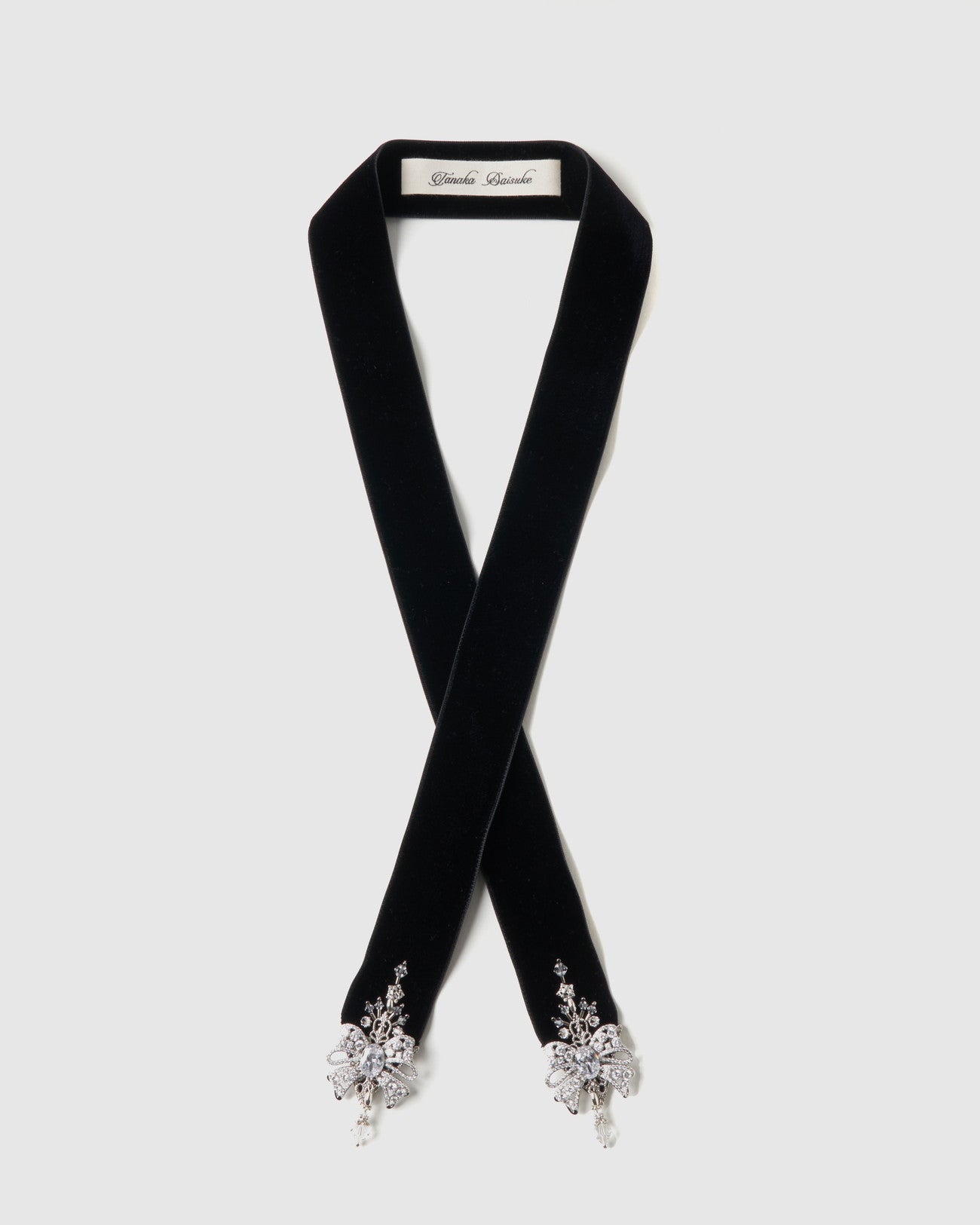 ribbon bijou velvet long ribbon Black【stock】
