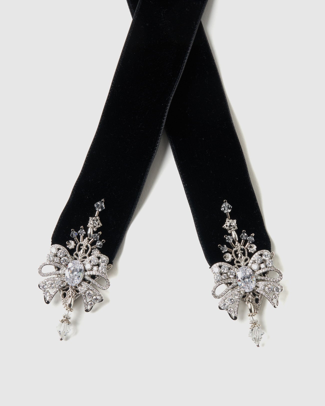 ribbon bijou velvet long ribbon Black【stock】