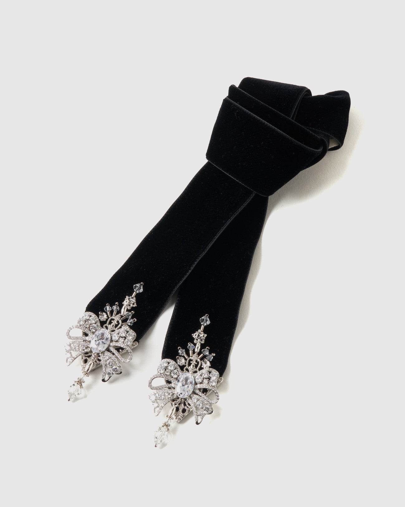 ribbon bijou velvet long ribbon Black【stock】