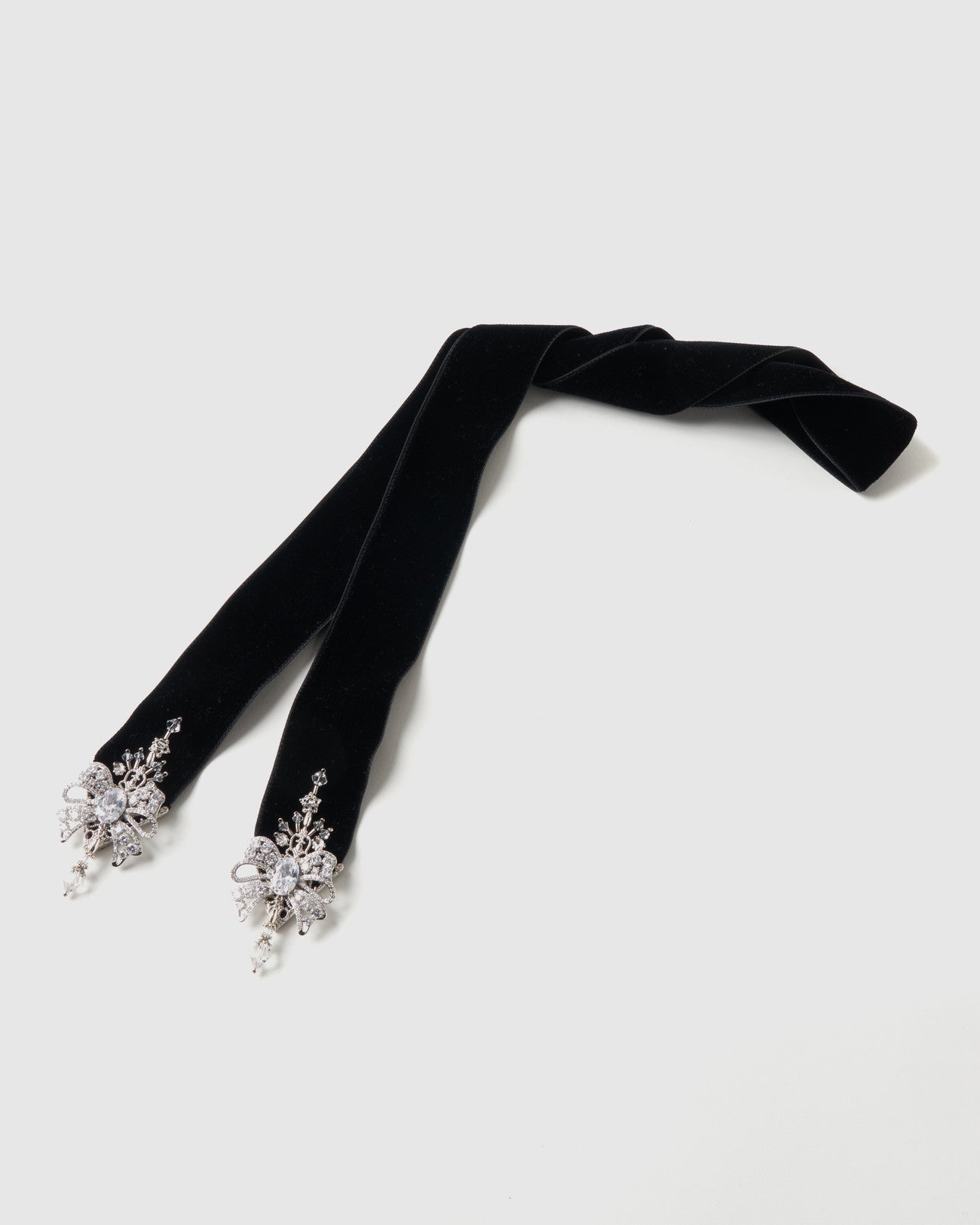 ribbon bijou velvet long ribbon Black【stock】