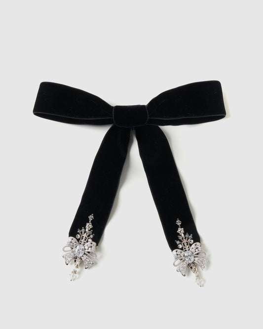 ribbon bijou velvet long ribbon Black【stock】